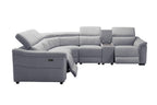 Robbvix Fabric Corner Modular W/2 End Electric Recliner -Grey