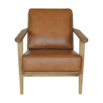 Polo PU Leather Arm Chair Tan