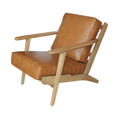 Polo PU Leather Arm Chair Tan