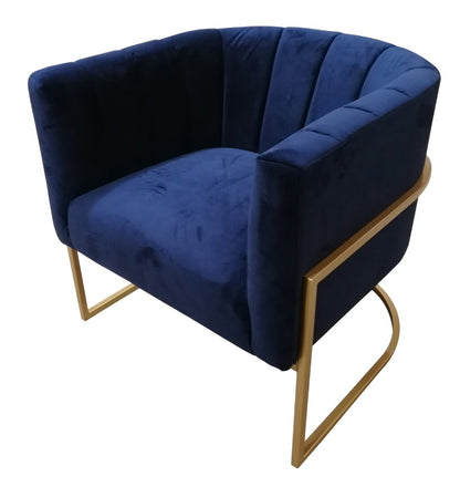 Enda Fabric Arm Chair Blue