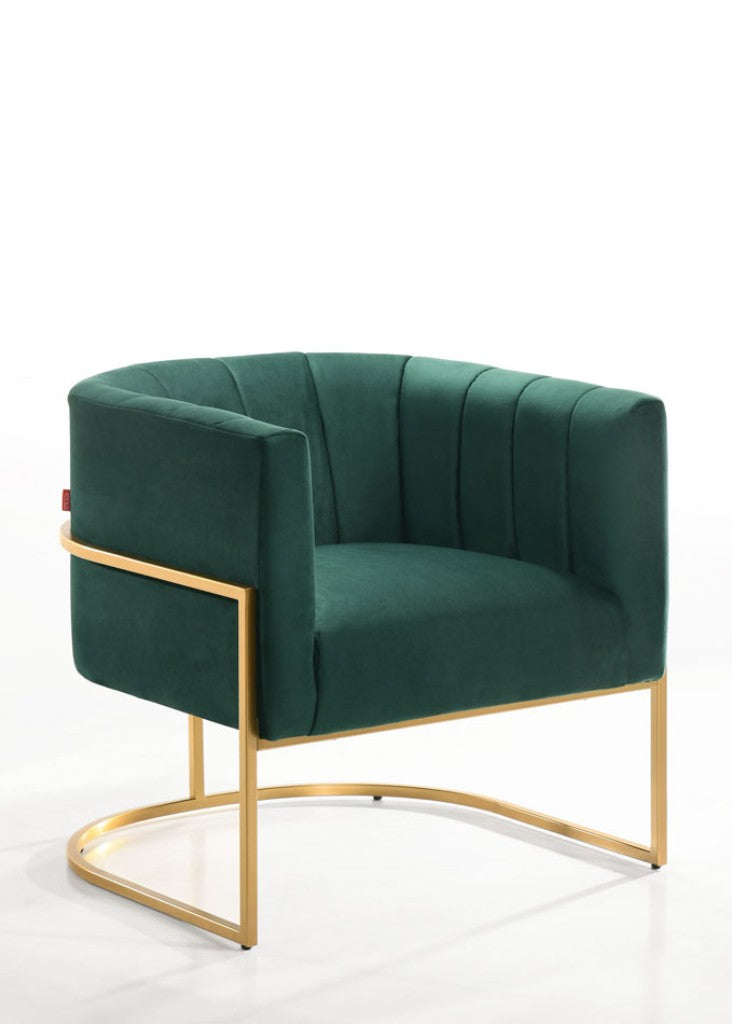 Cecil Fabric Arm Chair Green