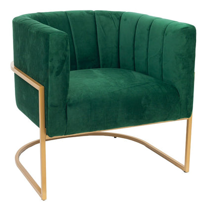 Enda Fabric Arm Chair Green