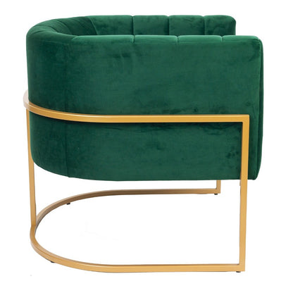 Enda Fabric Arm Chair Green