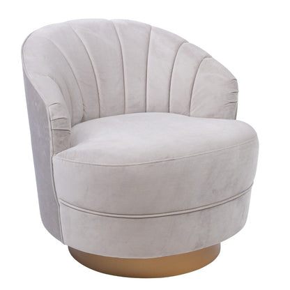 Aldes Fabric Swivel Arm Chair Pearl