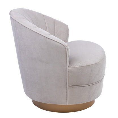 Aldes Fabric Swivel Arm Chair Pearl