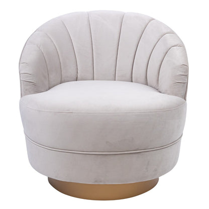 Aldes Fabric Swivel Arm Chair Pearl