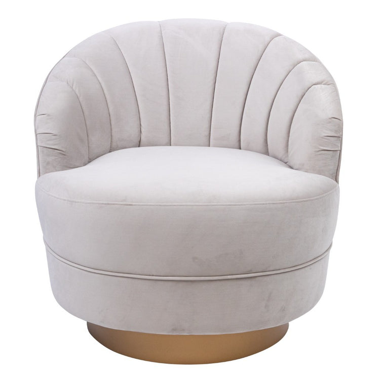 Valdvix Fabric Swivel Arm Chair 79X76X76.5CM-Pearl