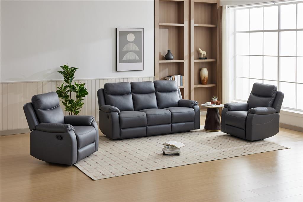 Williamvix Lounge Manual Recliner Collection : Tan / Licorice