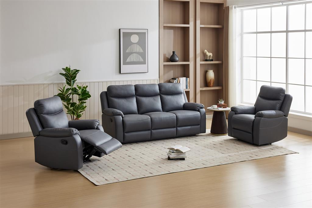 Williamvix Lounge Manual Recliner Collection : Tan / Licorice