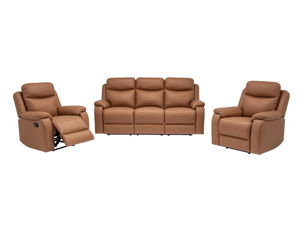 Williamvix Lounge Manual Recliner Collection : Tan / Licorice