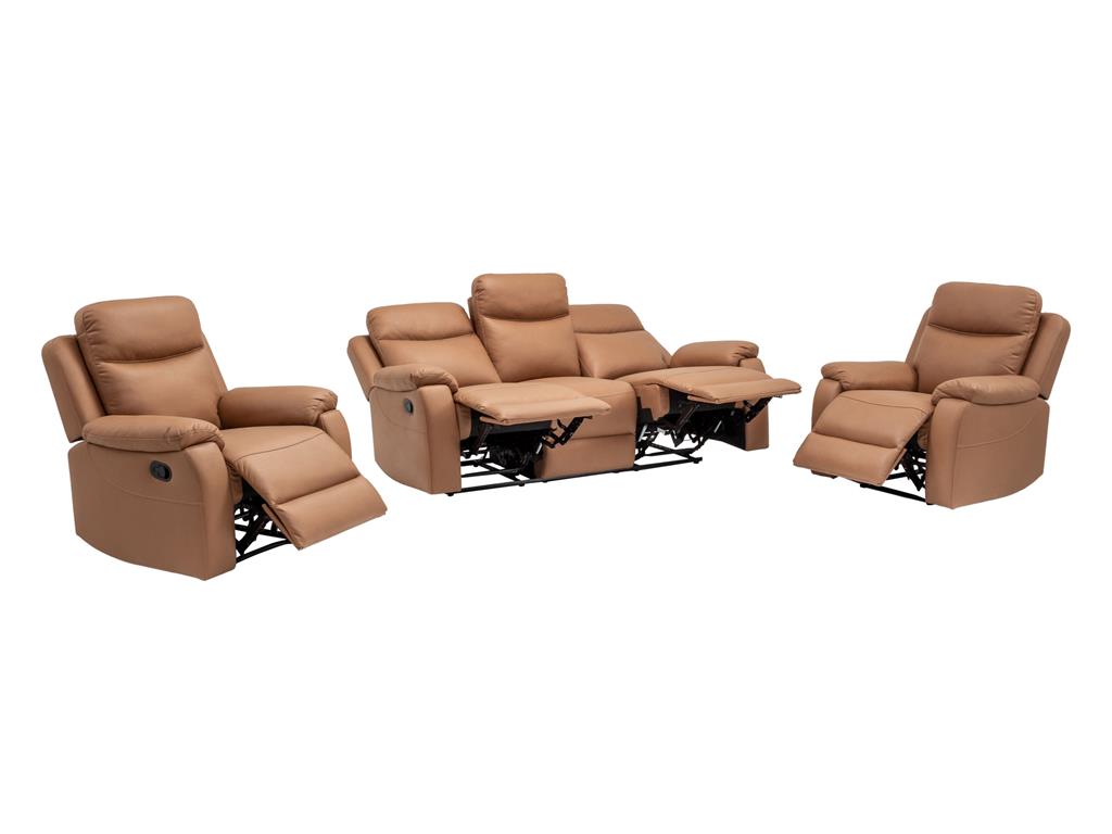 Williamvix Lounge Manual Recliner Collection : Tan / Licorice