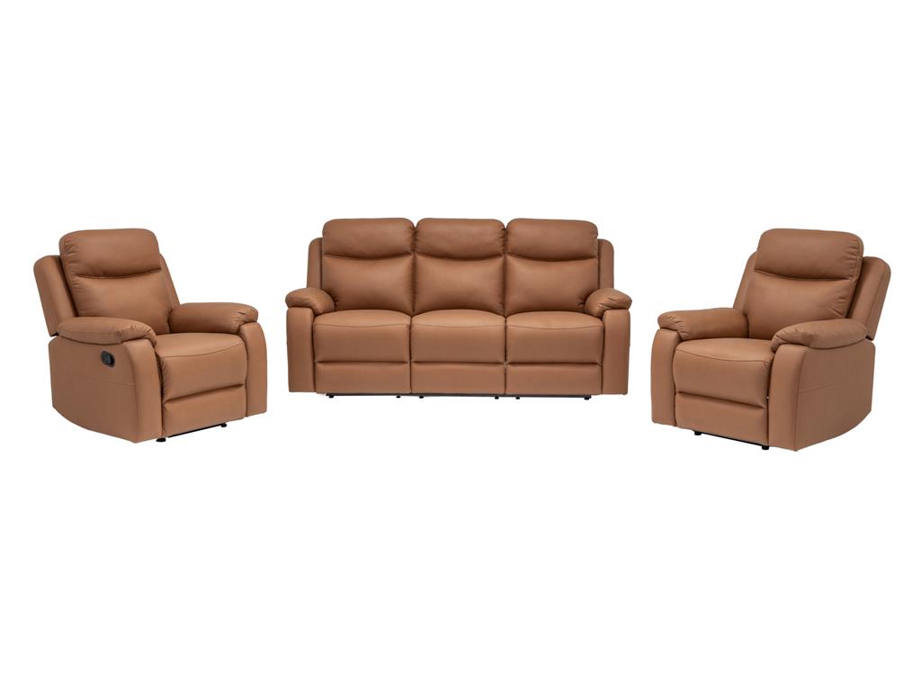 Williamvix Lounge Manual Recliner Collection : Tan / Licorice