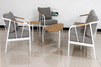 Daltvix Outdoor 5pc Lounge Set - White Grey