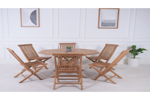 Balvix Outdoor 7 PC Folding Dinning Set - Golden