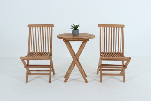 Balvix Outdoor 3PC Folding Dinning Set - Golden