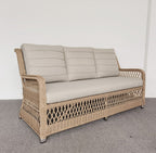 Corfvix Outdoor  5PC Dining Table 3+1+1 Seater Sofa Set -Natural /Stone