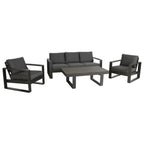 Madevix Outdoor 5PC Mid Height Dining Set- Charcoal