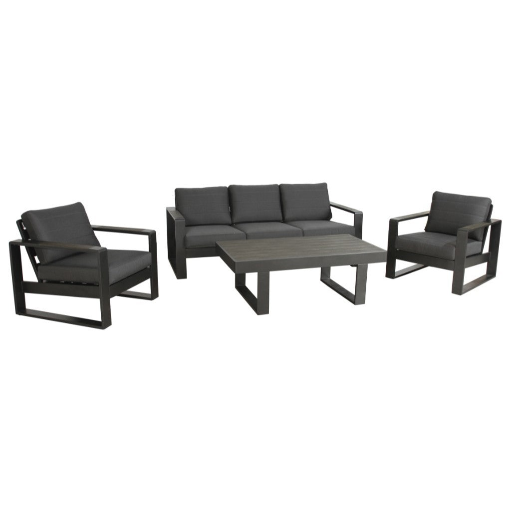 Maderia Outdoor 4PC Lounge Sofa Set- Charcoal