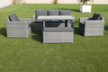 Mansvix Aluminium Frame Wicker Outdoor Lounge Modular Set - GREY