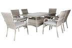 Prievix Outdoor Wicker 7PC Dining Set-Light Grey