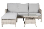 Prievix Outdoor Wicker 3PC Dining Set-Light Grey