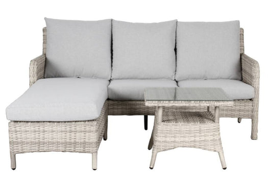 Priestly Outdoor Wicker 3PC Dining Set-Light Grey