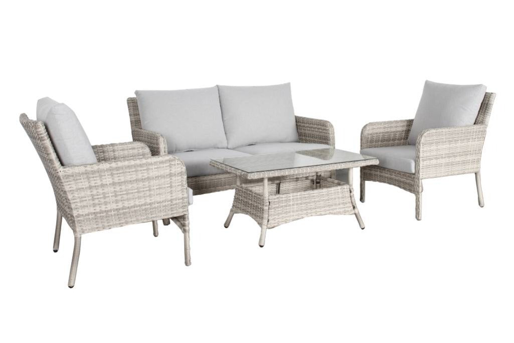 Priestly Outdoor Wicker 4PC Sofa Set-Light Grey