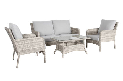 Priestly Outdoor Wicker 3PC Dining Set-Light Grey