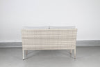 Prievix Outdoor Wicker 3PC Dining Set-Light Grey
