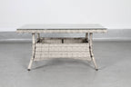 Prievix Outdoor Wicker 3PC Dining Set-Light Grey