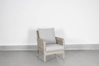 Prievix Outdoor Wicker 3PC Dining Set-Light Grey