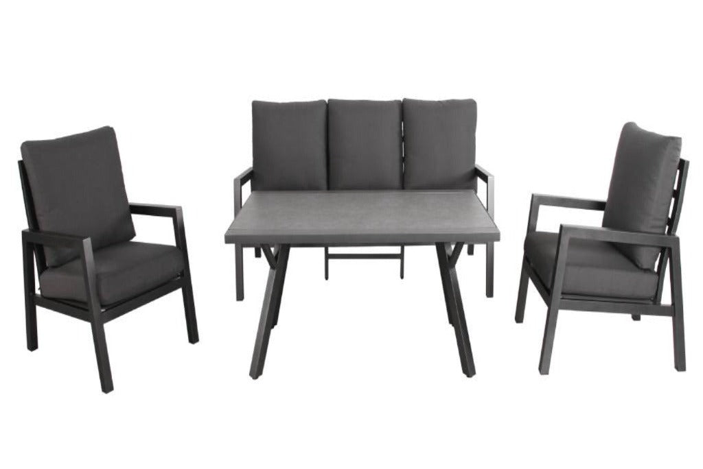 Torros Outdoor 4PC Sofa Set-Charcoal /Dark Grey