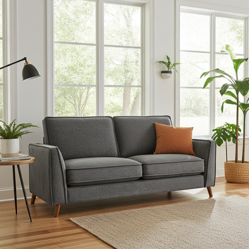 Alex Sofa Collection – Mid-Century Elegance for Modern Living 2 Seater Sofa- Anthraccite