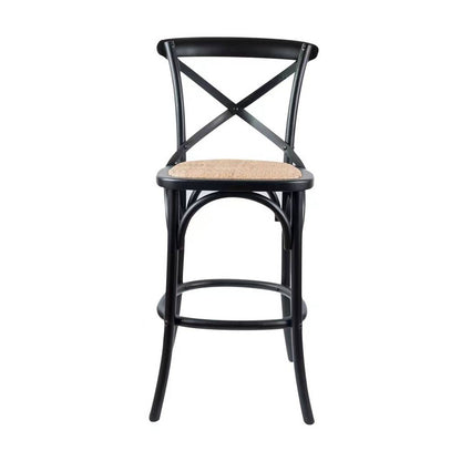 Cafe Rattan Arched Birch Wood Barstool