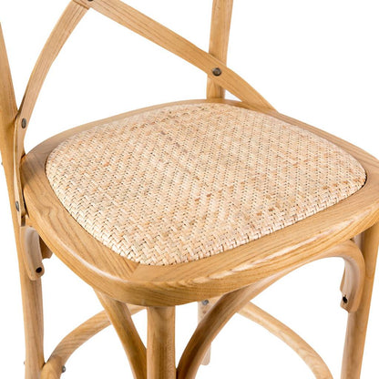 Cafe Rattan Arched Birch Wood Barstool