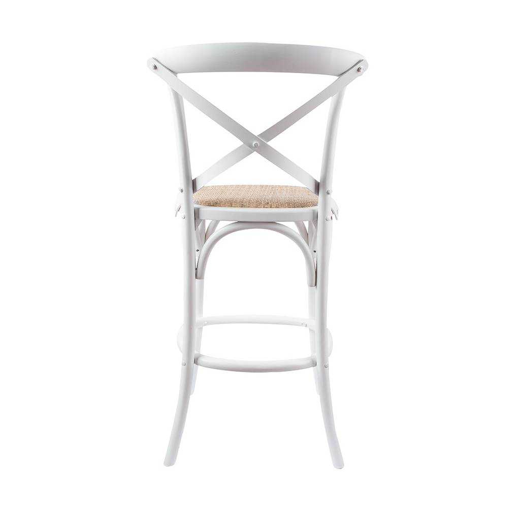 Cafe Rattan Arched Birch Wood Barstool