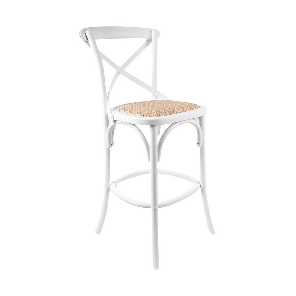 Cafe Rattan Arched Birch Wood Barstool