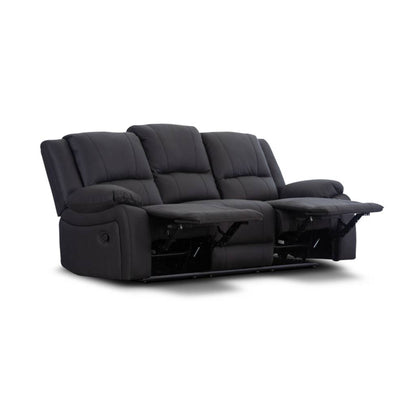 OFFO Captain 7 Seater Corner Modular Rhino Suede Electric Recliner Lounge Jet