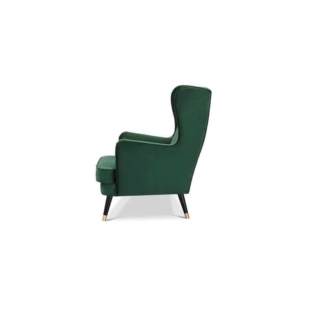 Cooper Wing Arm Chair Luxury Velvet - Green