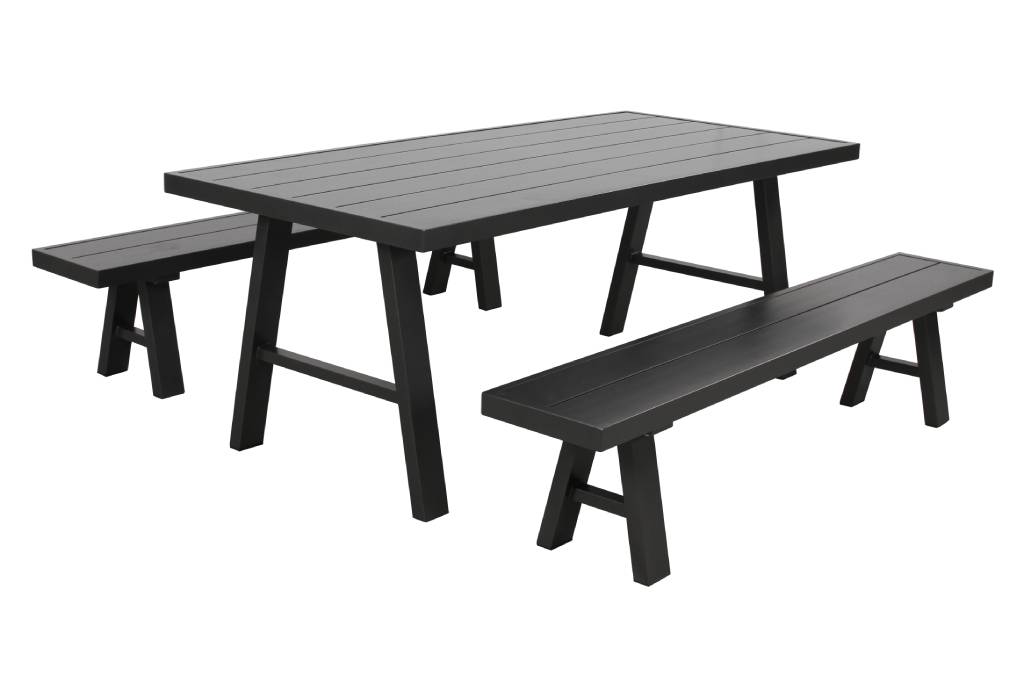 Carrnia  Aluminium Frame Outdoor 3PC Dining Set-Charcoal