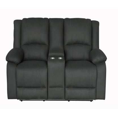 OFFO Captain 7 Seater Corner Modular Rhino Suede Electric Recliner Lounge Jet