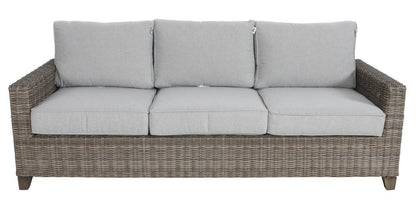 Dockside Outdoor Wicker Sofa Lounge Set - Brown /Light Grey