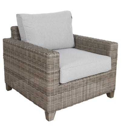 Dockside Outdoor Wicker Sofa Lounge Set - Brown /Light Grey