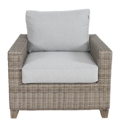 Dockside Outdoor Wicker Sofa Lounge Set - Brown /Light Grey