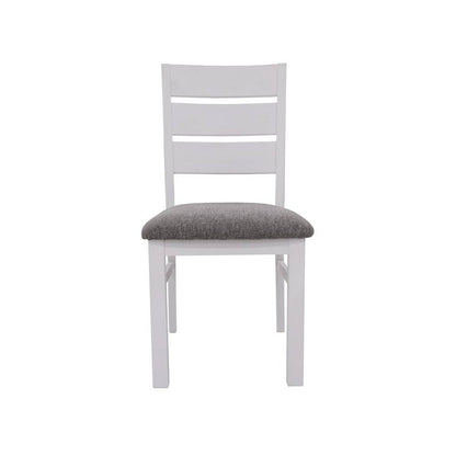 Dover Heights Luxury Fabric Timber Dining Chair - Dark Grey / Light Grey