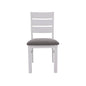 Dover Heights Luxury Fabric Timber Dining Chair - Dark Grey / Light Grey