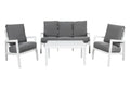 Eccovix Aluminium Frame Outdoor 4PC Large Sofa Lounge Set -White /Grey