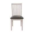 Florida Dining Chair Grey PU Seat -Brushed White
