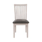 Flora Dining Chair Grey PU Seat -Brushed White