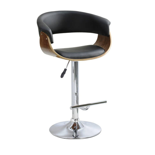 Focus Bar Chair Chrome Walnut Black PU